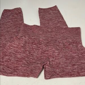 Fornia One Size Red Heathered Elastic Waist Pull On High Rise Skinny Leggings